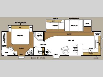 Floorplan - 2009 Forest River RV Sierra 322FKD