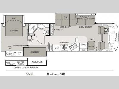 Floorplan - 2009 Four Winds RV Hurricane 34B