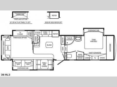Floorplan - 2009 DRV Luxury Suites Mobile Suites 38 RL3