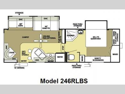 Floorplan - 2008 Forest River RV Salem LA 246RLBS