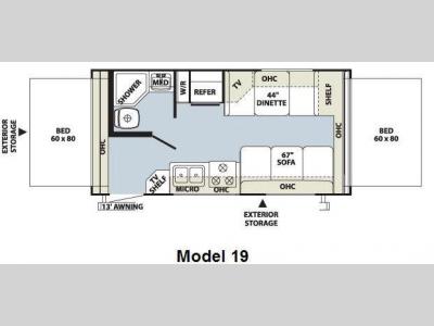 Floorplan - 2010 Forest River RV Rockwood Roo 19