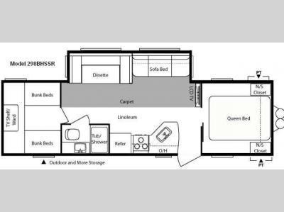 Floorplan - 2010 Keystone RV Springdale 298BHSSR