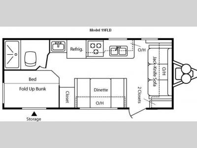 Floorplan - 2010 Keystone RV Hideout 19FLB