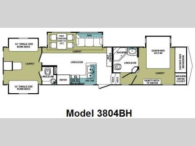 Floorplan - 2010 Forest River RV Cardinal 3804BH