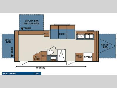 Floorplan - 2010 KZ Coyote 23CR