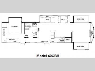 Floorplan - 2011 Forest River RV Cedar Creek Cottage 40CBH