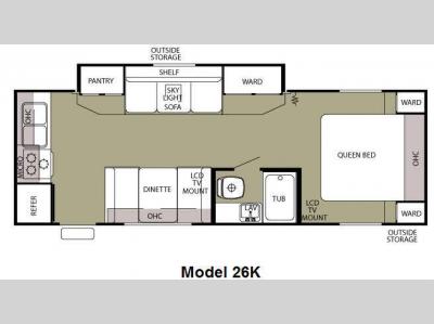 Floorplan - 2011 Forest River RV Cherokee Grey Wolf 26K