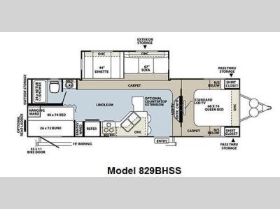 Floorplan - 2011 Forest River RV Flagstaff Classic Super Lite 829BHSS