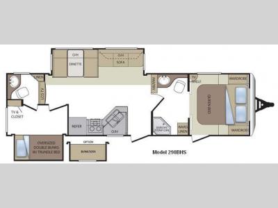 Floorplan - 2011 Keystone RV Cougar 298BHS