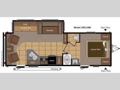 Floorplan - 2011 Keystone RV Hideout 26RLSWE