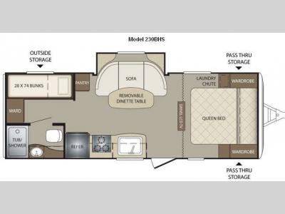 Floorplan - 2011 Keystone RV Bullet 230BHS