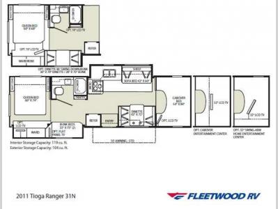 Floorplan - 2011 Fleetwood RV Tioga Ranger 31N