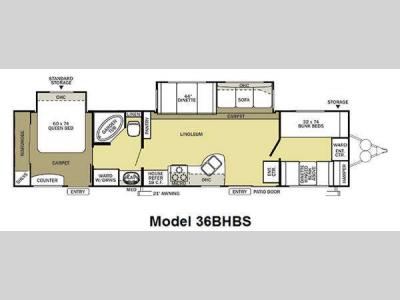 Floorplan - 2011 Forest River RV Salem 36BHBS