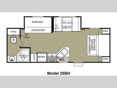Floorplan - 2011 Forest River RV Cherokee Grey Wolf 25BH