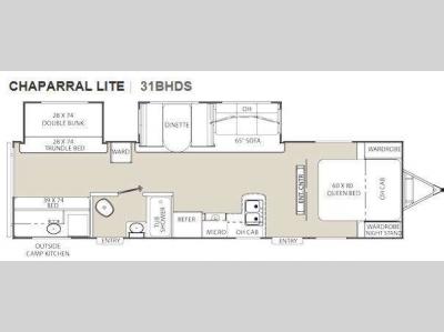 Floorplan - 2011 Coachmen RV Chaparral Lite 31BHDS