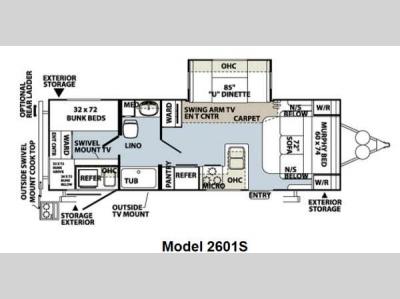 Floorplan - 2012 Forest River RV Rockwood Ultra Lite 2601S