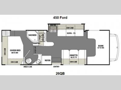 Floorplan - 2012 Coachmen RV Freelander 26QB Ford 450