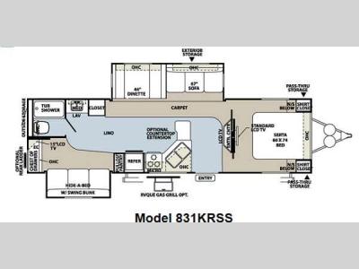 Floorplan - 2012 Forest River RV Flagstaff Classic Super Lite 831KRSS