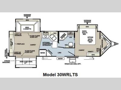 Floorplan - 2012 Forest River RV Flagstaff V-Lite 30WRLTS