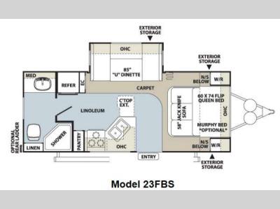 Floorplan - 2012 Forest River RV Flagstaff Super Lite 23FBS