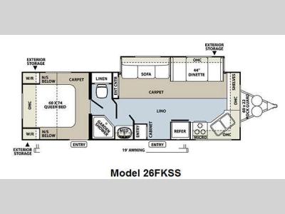 Floorplan - 2012 Forest River RV Flagstaff Super Lite 26FKSS
