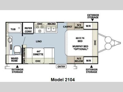 Floorplan - 2012 Forest River RV Rockwood Mini Lite 2104