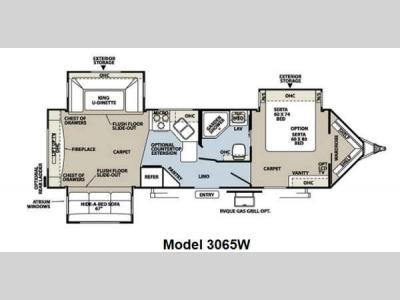 Floorplan - 2012 Forest River RV Rockwood Wind Jammer 3065W