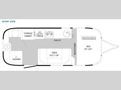 Floorplan - 2012 Airstream RV Sport 22FB Sport