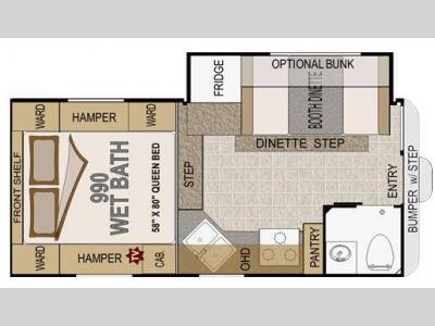 Floorplan - 2011 Northwood Arctic Fox Camper 990 Wet Bath