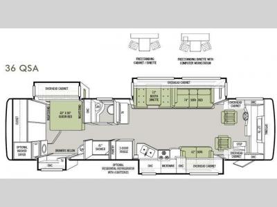 Floorplan - 2012 Tiffin Motorhomes Allegro RED 36 QSA