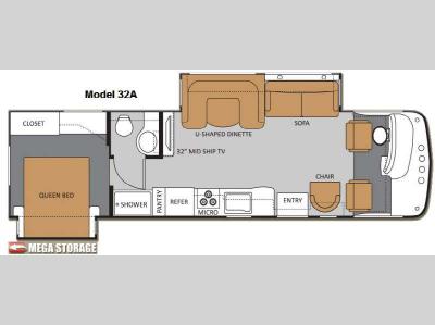 Floorplan - 2012 Thor Motor Coach Hurricane 32A