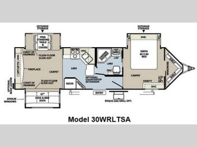 Floorplan - 2012 Forest River RV Flagstaff V-Lite 30WRLTSA