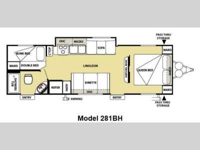 Floorplan - 2012 Forest River RV Salem Cruise Lite 281BHXL