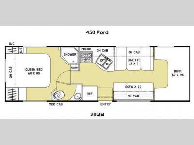 Floorplan - 2013 Coachmen RV Freelander 28QB Ford 450