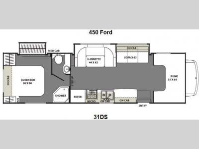 Floorplan - 2013 Coachmen RV Freelander 31DS Ford 450