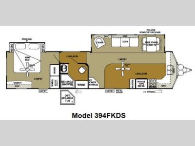 Floorplan - 2012 Forest River RV Wildwood Lodge 394FKDS