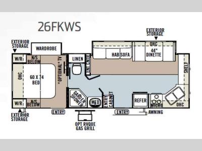 Floorplan - 2013 Forest River RV Flagstaff Super Lite 26FKWS