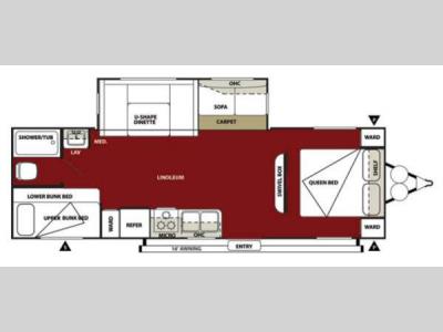 Floorplan - 2013 Forest River RV Wildwood 28DBUD