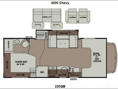 Floorplan - 2013 Coachmen RV Leprechaun 220QB Chevy 4500