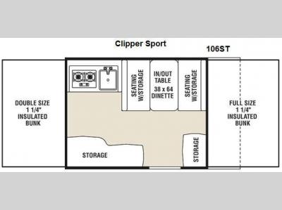 Floorplan - 2013 Coachmen RV Clipper Camping Trailers 106ST Sport