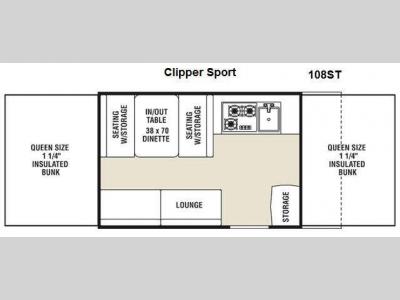 Floorplan - 2013 Coachmen RV Clipper Camping Trailers 108ST Sport