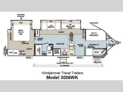 Floorplan - 2013 Forest River RV Rockwood Wind Jammer 3006WK