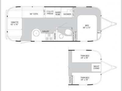 Floorplan - 2013 Airstream RV Flying Cloud 25FB