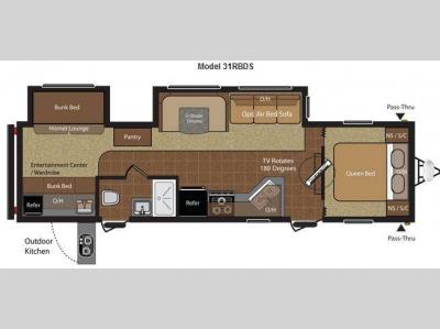 Floorplan - 2012 Keystone RV Hideout 31RBDS