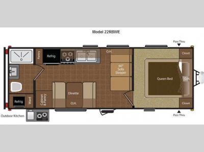 Floorplan - 2013 Keystone RV Hideout 22RBWE