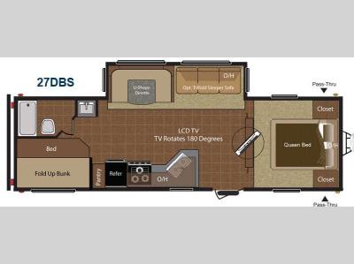 Floorplan - 2013 Keystone RV Hideout 27DBS