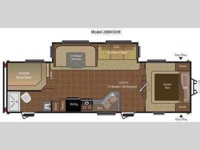 Floorplan - 2013 Keystone RV Hideout 28BHSWE