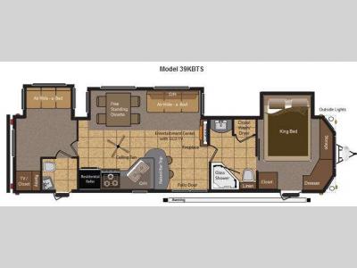 Floorplan - 2013 Keystone RV Retreat 39KBTS