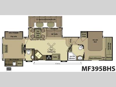 Floorplan - 2013 Open Range RV Mesa Ridge MF395BHS