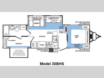 Floorplan - 2013 Forest River RV Wildcat extraLite 30BHS